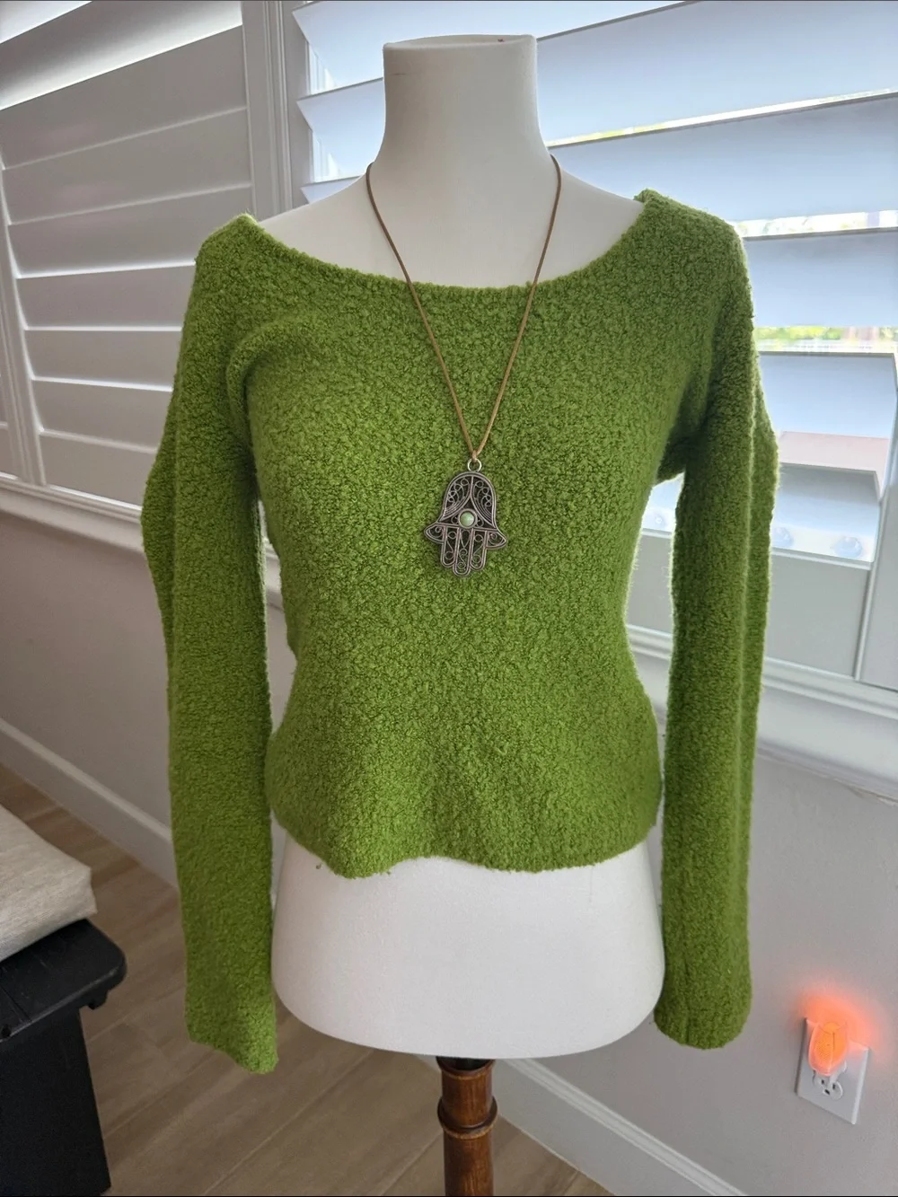 Moda International Olive Green Knit Sweater, Scarf, Beanie & Gloves Set